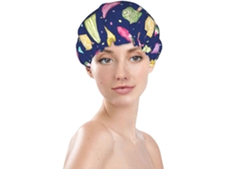 Touca De Banho Feminina, Reutilizável, Impermeável, Dupla Camada, Com Elástico, Ideal Para Cabelos Longos, Com Estampa