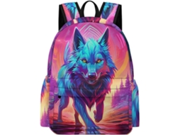 Mochila Com Estampa Lobo Para Meninas Adolescentes De 10 16 Anos, Escolar De Animais Meninos Adolescentes,