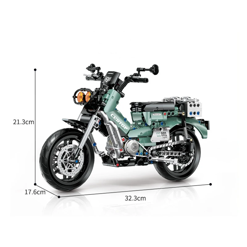 (628 Peças) Blocos De Montar Motocicleta Cub - Conjunto De 628 Peças - Brinquedo Montado