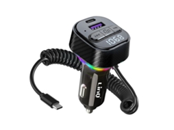 Transmissor Fm Bluetooth Veicular, Usb-c, Carga Rápida, 30w, Preto