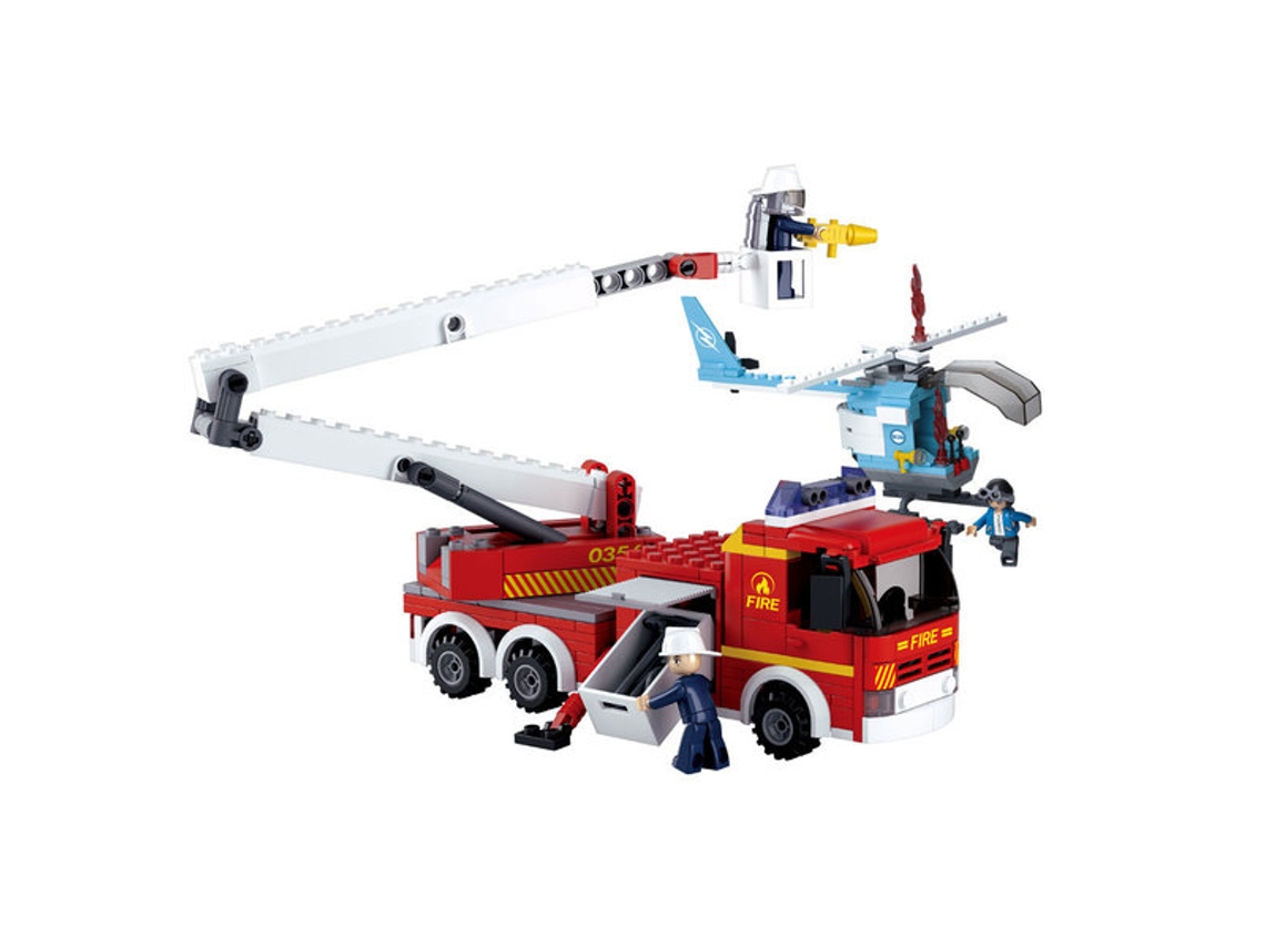 Construção SLUBAN Fire Alarm - Camião e Helicóptero (Idade Mínima: 6 - 403 Peças)