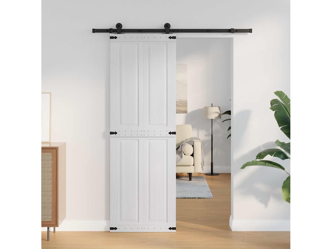 Vidaxl Porta De Celeiro Corona 70 X 210 Cm Madeira De Pinho Maciça