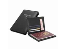 Porta-passaporte Em Couro Pu, Preto