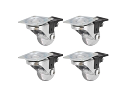 Laxiscreed Conjunto De 4 Rodas De Freio Transparentes Com Rolamento 360° Para Maior Praticidade