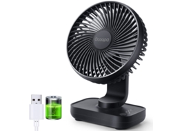 Ventilador De Mesa De 4000mahvelocidades De Vento, Design Destacável, Adequado Para Uso Doméstico, Quarto, Escritório E Externo Zeuxo