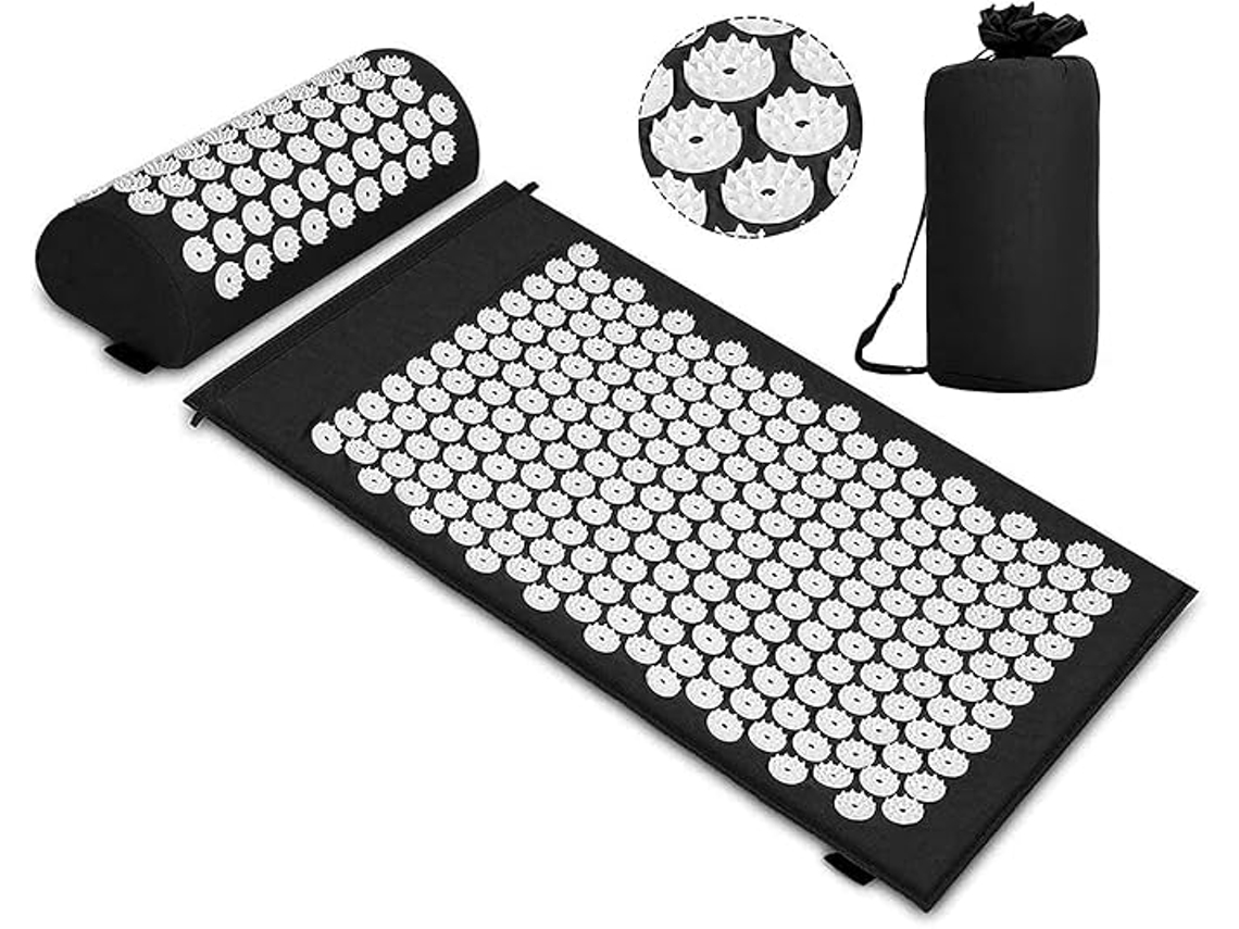 Conjunto De Acupressão Almofada De Tapete Acupressão Para Relaxamento E Massagem Relaxantes, Alívio Da Dor Nas Costas, Na Cabeça E No Pescoço