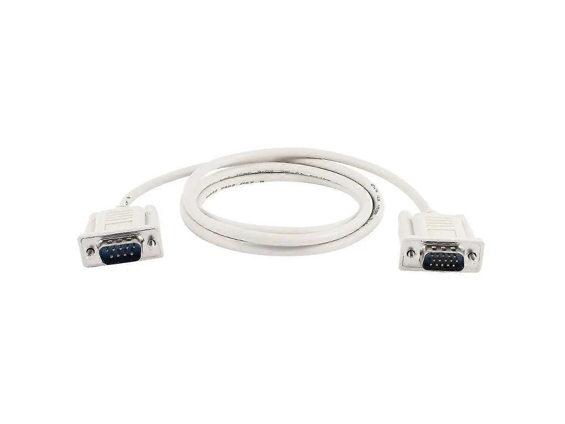 Cabo Adaptador De 9 Pinos Rs232 Db9 Macho Para 15 Pinos Vga Macho, Cinza Claro, 1,5 Metros.