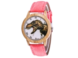 Reloj De Pulsera Casual De Cuarzo Con Correa De Denim Rosa Zhoulianfa
