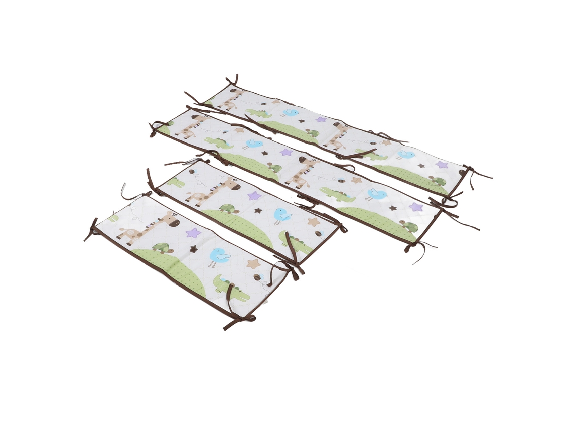 Mali 4pcs Protetor de Berço Bebê Respirável Macio com Malha Pure Color Bordas Seguras