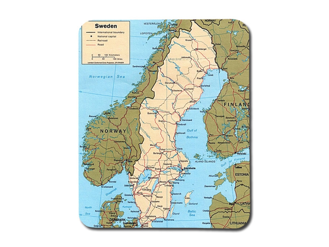 Mouse Pad Com Mapa Da Suécia