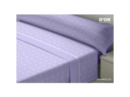 Conjunto De Lençol Dor Ankara Algodão Roxo (48x35x8cm)