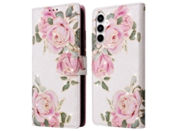 Capa Carteira Com Estampa Floral Para Samsung Galaxy A35