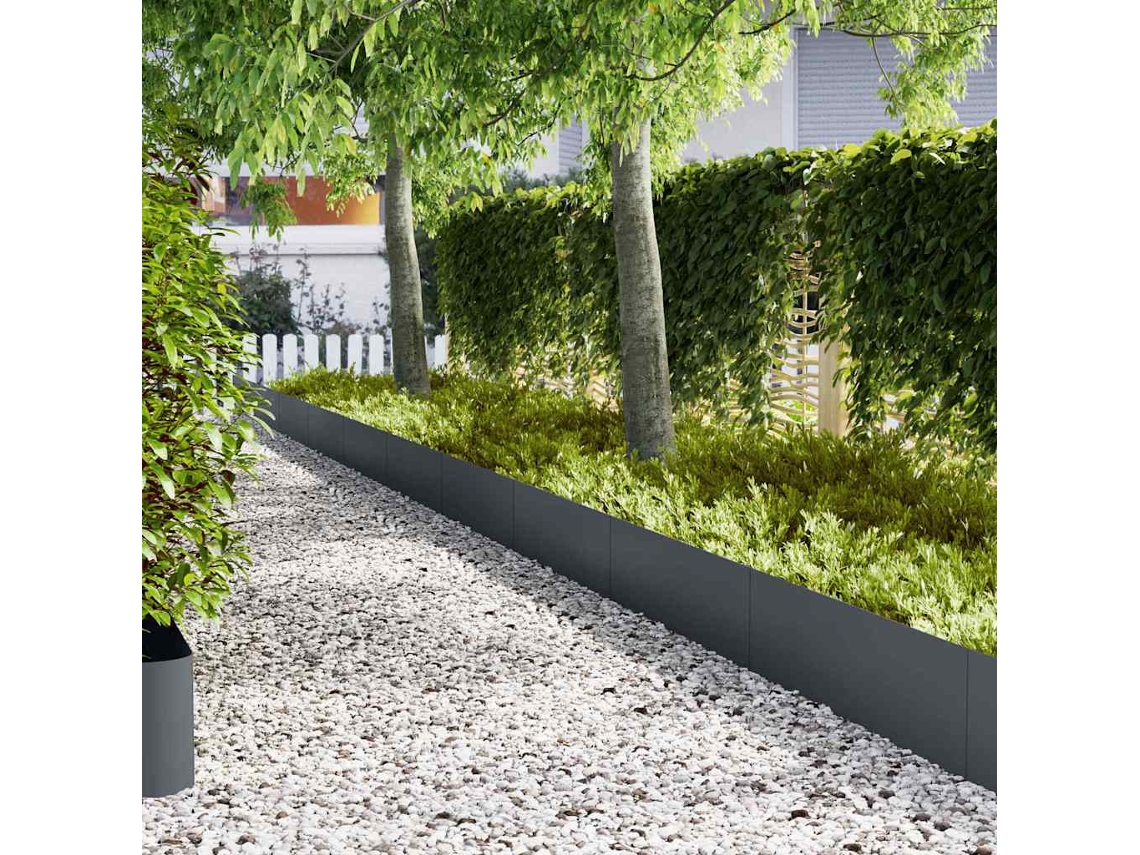 Vidaxl Acabamento Para Gramado 10 Unid. 100 X 0,05 X 30 Cm Antracite