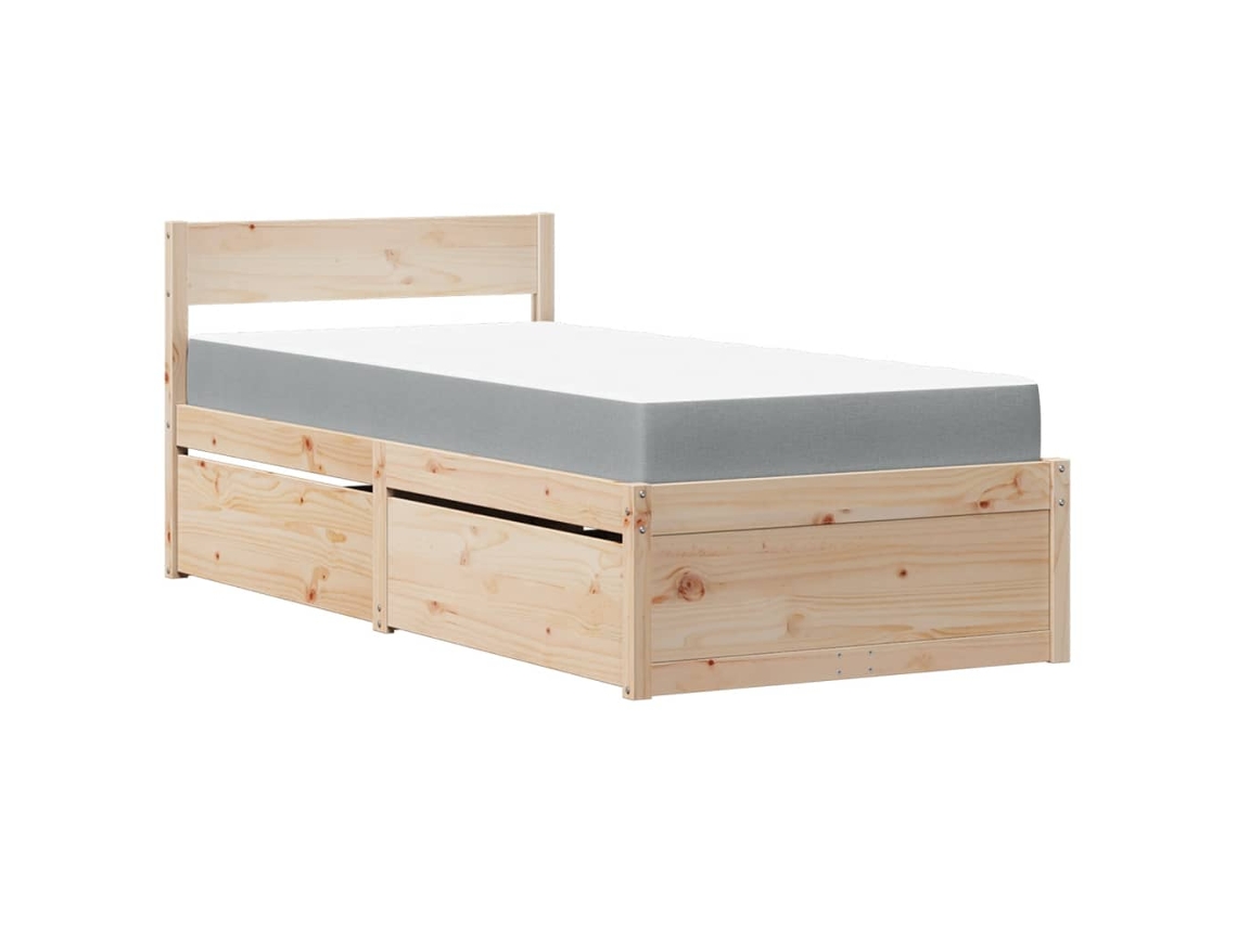 Bed, Beds Vidaxl Marrom Madeira De Pinho (90 X 190 Cm)