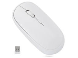 HURRISE Pc Mouse 2 4 Ghz Portátil Usb Recarregável Sem Fio Óptico para Pc Laptop Branco