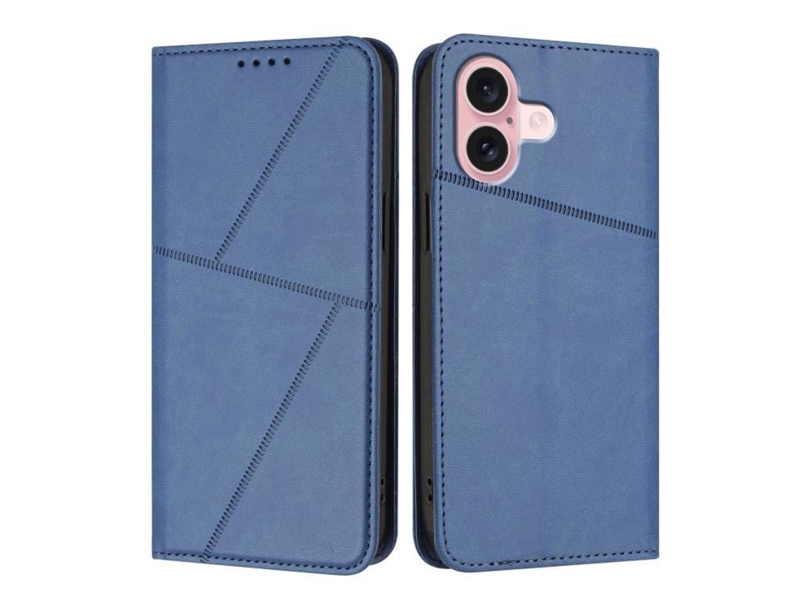 Capa De Couro Fosco Para Iphone 16 - Flip Magnético