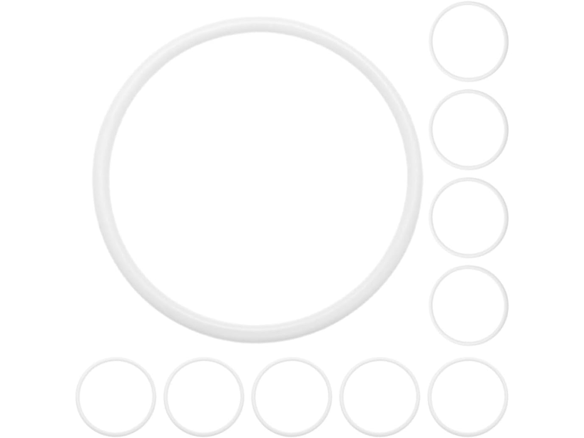 Conjunto De 10 Anéis Decorativos Redondos De Plástico Branco