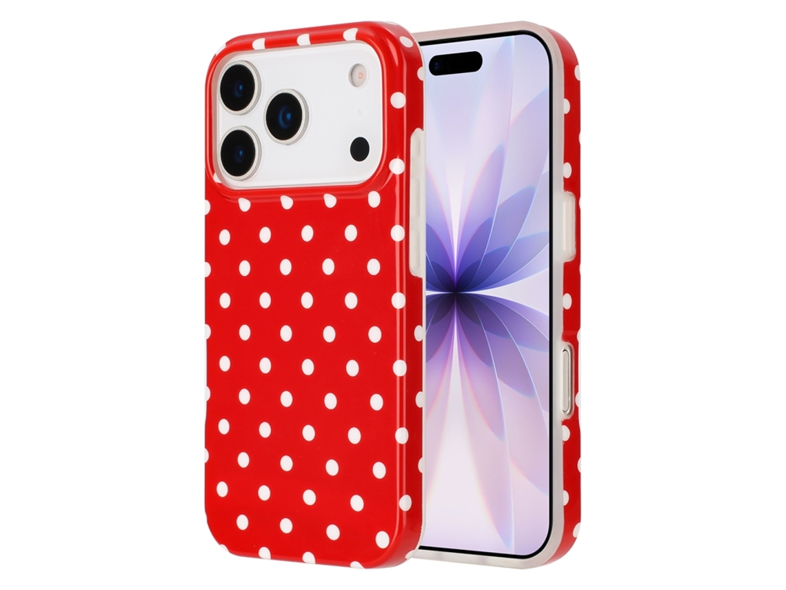 Capa Para Iphone 17 Pro Com Estampa De Bolinhas Em Tpu Imd