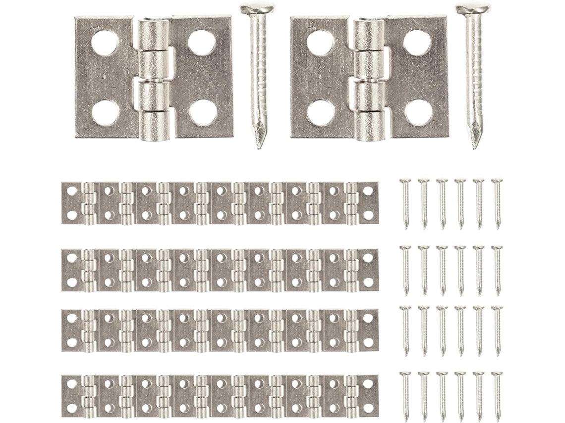 Healeved Conjunto De 50-mini Dobradiças Decorativas Latão Para Caixas Joias E Tesouros