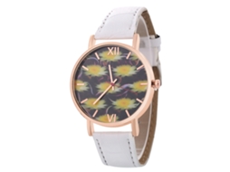 Reloj De Pulsera De Aleación Con Dial Redondo Analógico De Cuarzo Para Mujer Y Hombre(blanco)