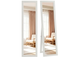 Espelho de Corpo Inteiro 157x37 Cm com Moldura de Mdf, Espelho Inclinado de Pé Ou Pingente com Veios Brancos Ge