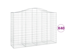 Gabion Basket, Gabion Baskets Vidaxl Prateado Ferro (200 X 50 X 140/160 Cm)