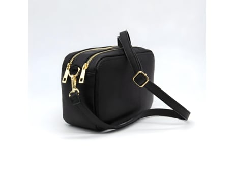 Bolsa de Ombro Roma Couro Genuíno Preto 24X15X9 Cm SOTEIRA