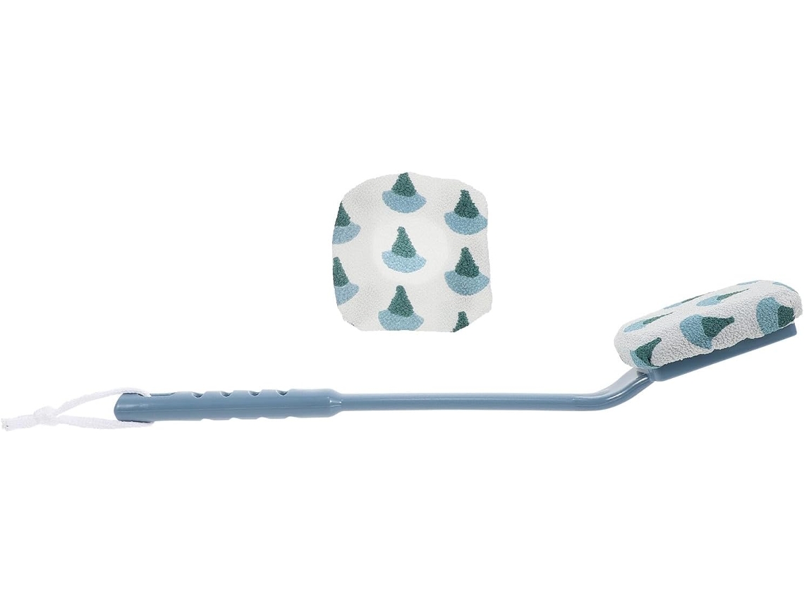 Escova De Banho Com Cabo Longo, Limpeza Profunda, Fibra Abs E Esponja, Uso Doméstico, Azul