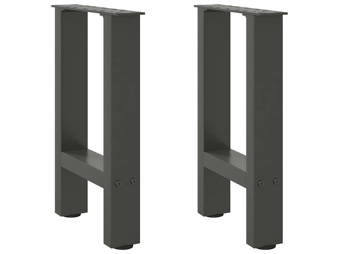 Vidaxl Pés Para Mesa De Centro Antracite 2 Peças 38x(42-43) Cm Aço