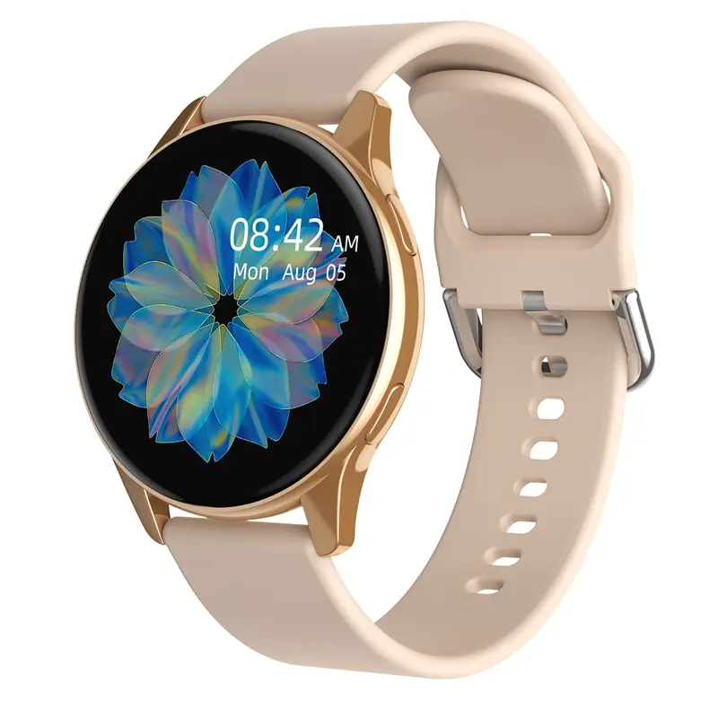 Smartwatch (silicone Dourado) Com Monitoramento De Frequência Cardíaca E Pressão Arterial, Chamadas Bluetooth E Resistência À Água.