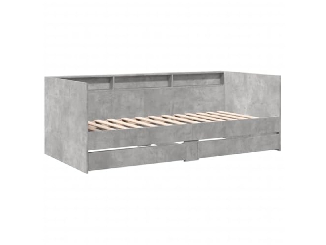 Daybed, Daybeds Vidaxl Cinzeto Madeira Processada (100 X 200 Cm)