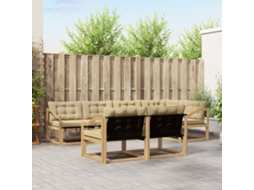 Vidaxl Conjunto De Sofás Para Exterior 7 Unid. Branco E Bege