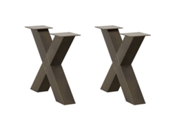 Vidaxl Pés Para Mesa De Centro Em Formato De X, 2 Peças, Aço Natural, 60x (42-43) Cm, Aço
