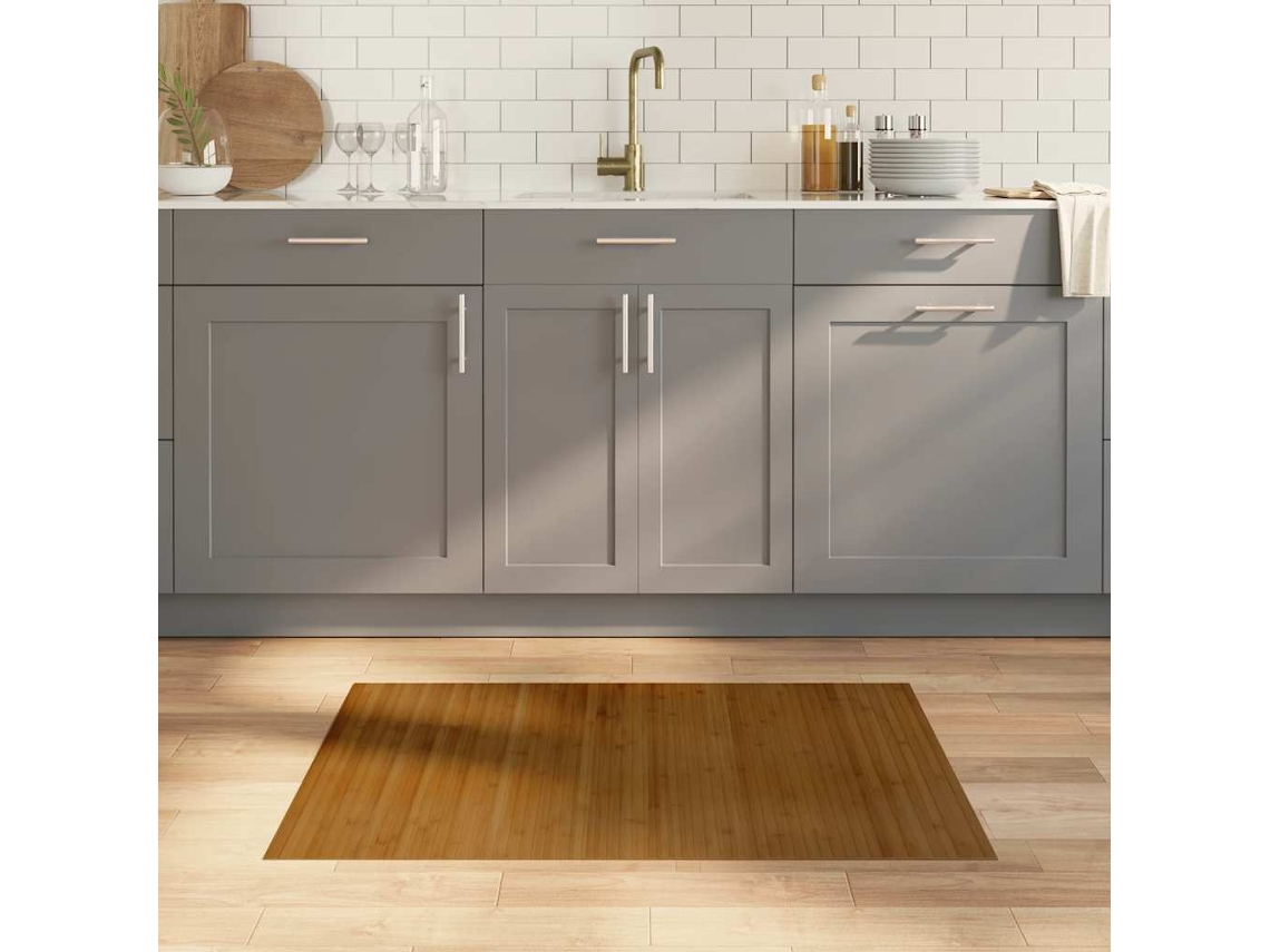 Vidaxl Tapete Retangular 70x100 Cm Bambu Castanho