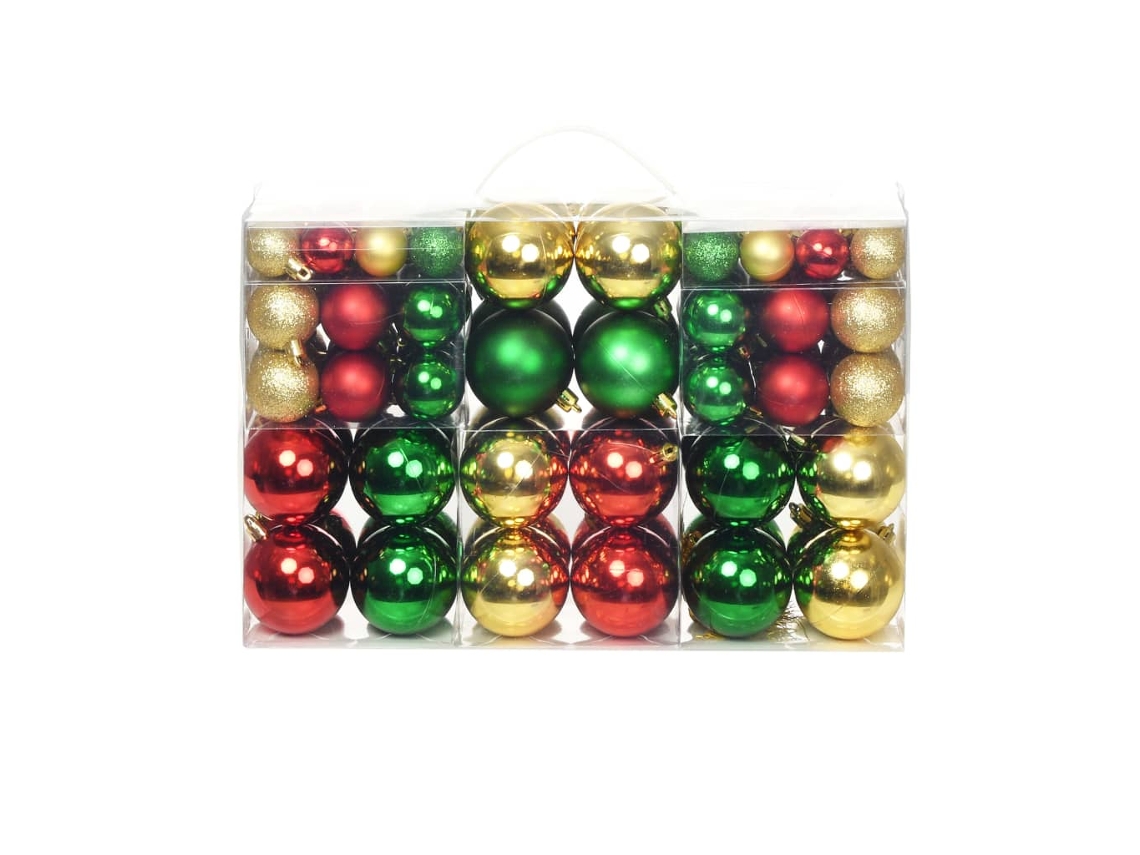 Conjunto 100 Conjunto bolas natal VIDAXL Multicolor Plástico