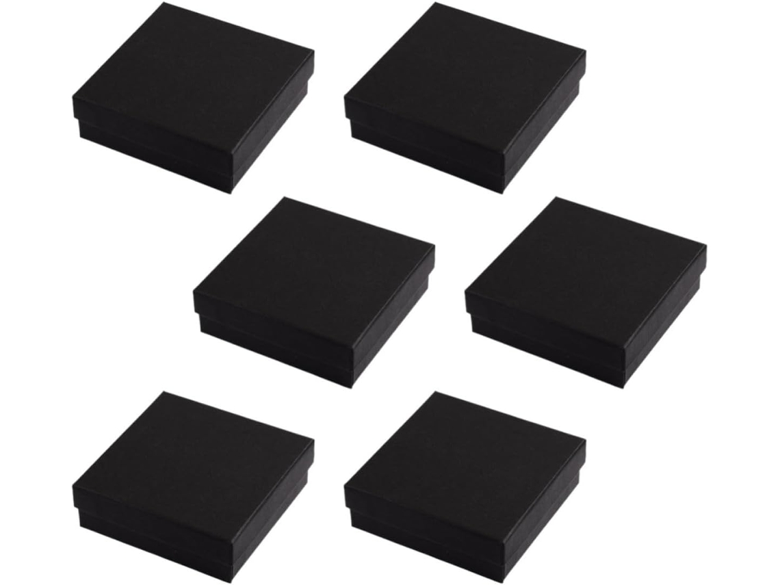 Conjunto De Presente De Joias De Papel Preto Com 6 Peças