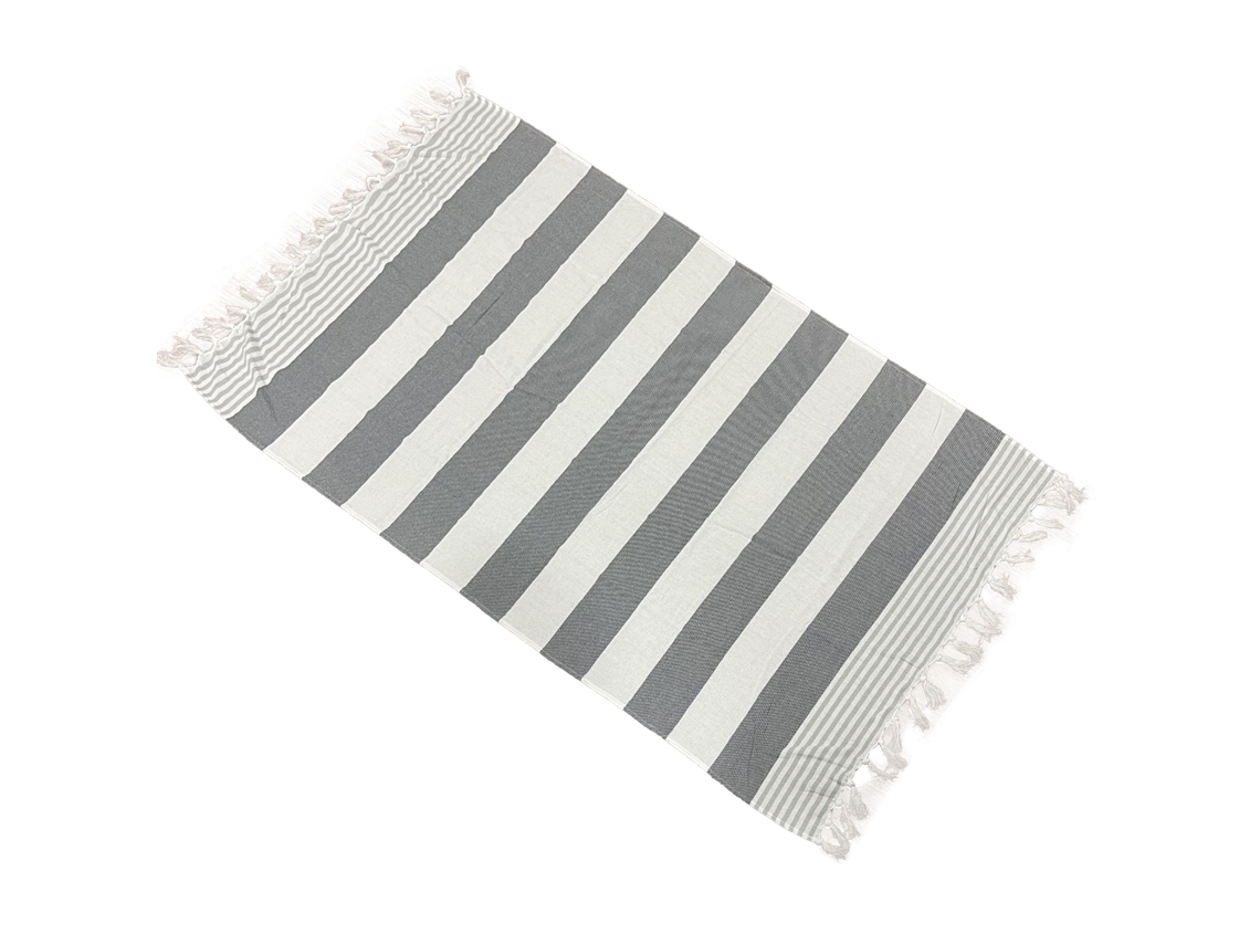 Toalha de Praia Turca Extra Grande , 100% Algodão, Secagem Rápida, Altamente Absorvente. MDUG (branco acinzentada)