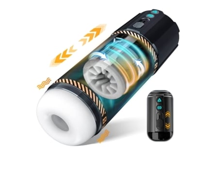 Masturbador Masculino Elétrico Automático Copo Masterburbator Masculino Com 8 Empurrões E Rotações E 5 Vibrações Preto Yunzii