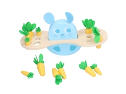 Ats juego de Equilibrio Conejo para Arrancar Zanahorias Juguete Educatsivo de Madera para Niños Pequeños