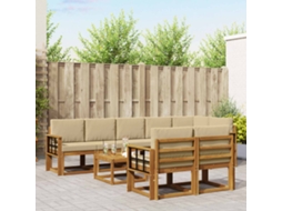 Vidaxl Conjunto De Sofás Para Exterior 9 Pcs Natural E Bege