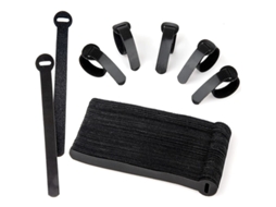Conjunto de 60 presilhas pretas reutilizáveis para cabos, ajustáveis, 152 cm AQUAFORGE