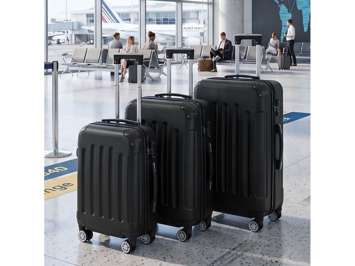 Conjunto de 3 malas de viagem rígidas com rodas 360° e TSA, 55/62/71cm LAZYSPACE