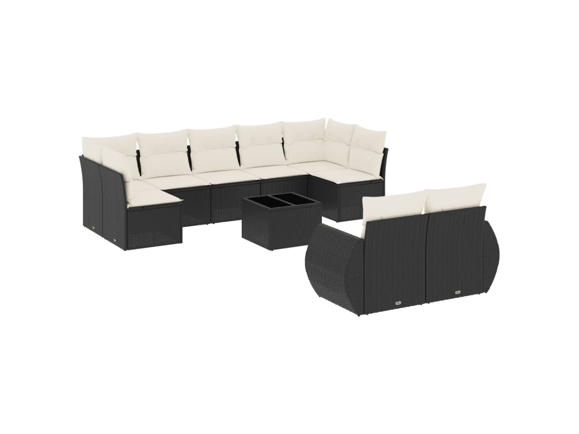 Garden Sofa Set, Garden Sofa Sets Vidaxl Preto Rattan / Vime (n/a)