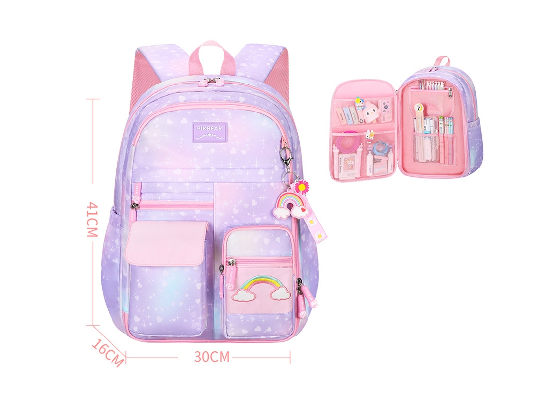 Mochila Escolar, Feminina, Infantil, Fofa, Arco-íris
