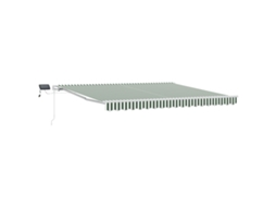 Toldo Retrátil Manual Com Led Verde E Branco Vidaxl Verde Poliéster (400 X 300 Cm)