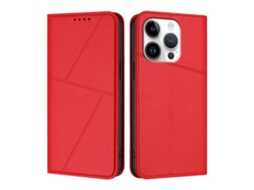 Capa De Couro Fosco Para Iphone 16 Pro - Flip Magnético