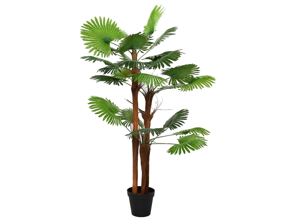 Vidaxl Árvore de Palma Artificial com Ventilador Verde Tecido e Bambu