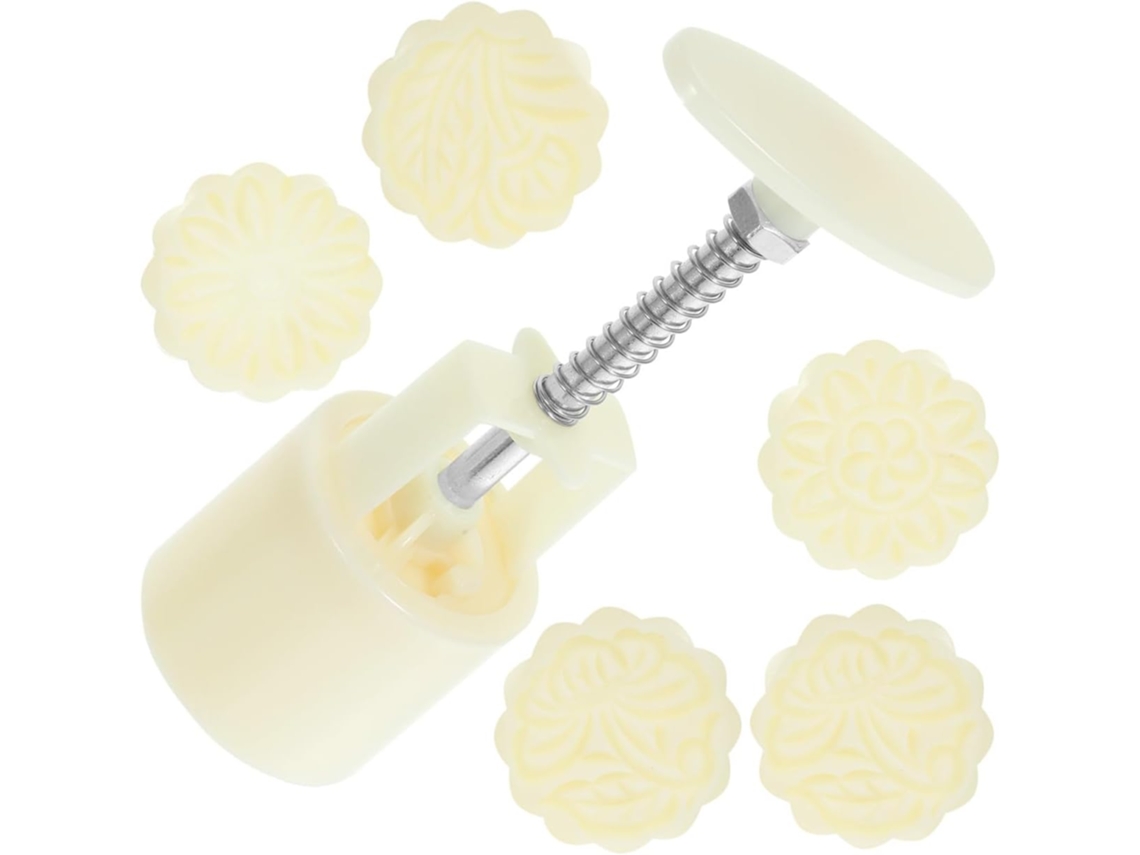 Conjunto de 4 moldes redondos para boliche de 50g da Lua Com Design Flor