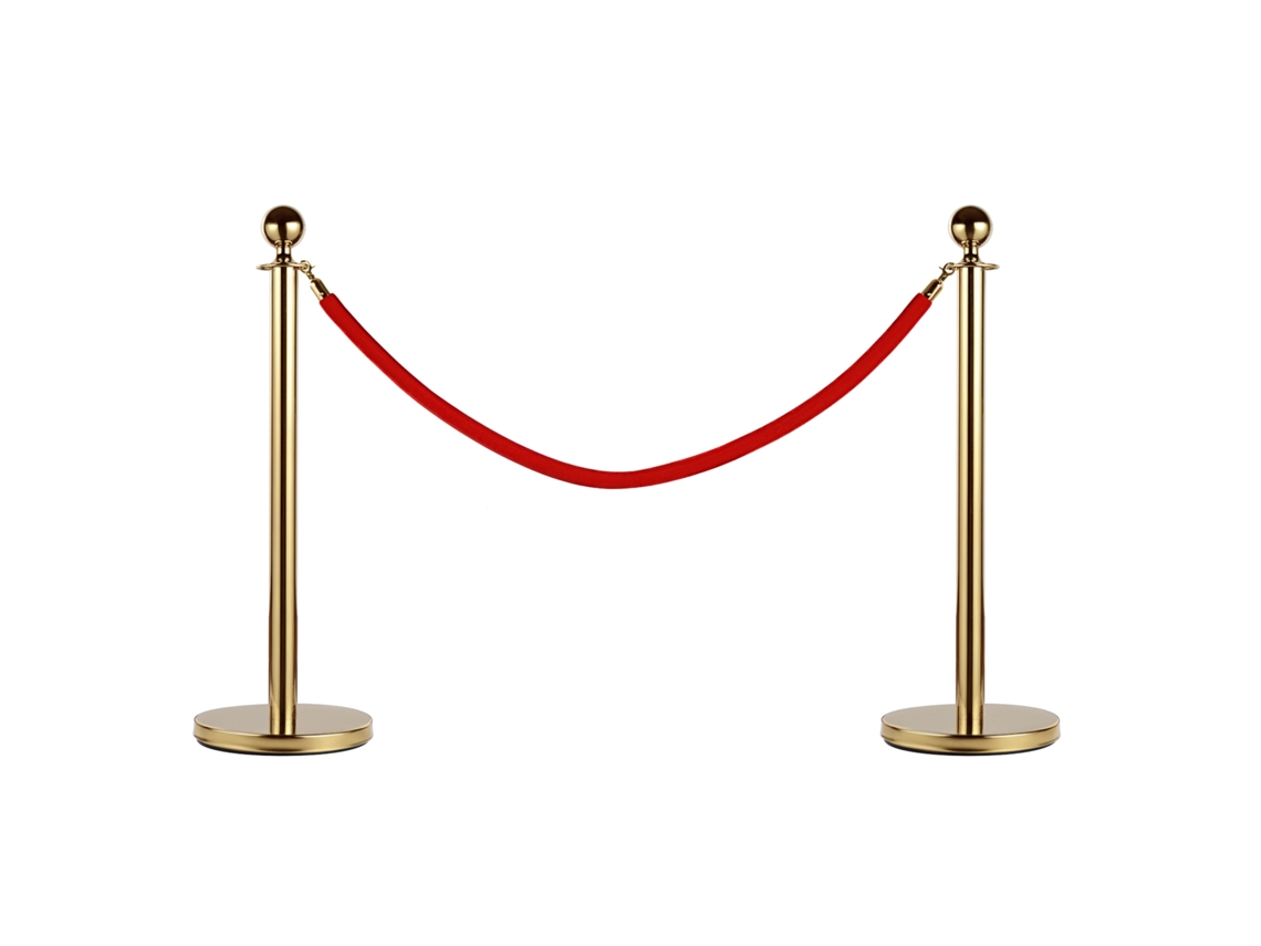 Poste Separador de Filas em Aço Vermelho e Dourado CHEZMOI