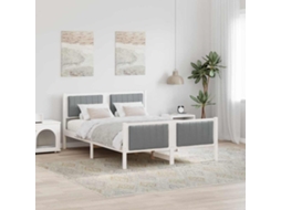 Vidaxl Estrutura Da Cama Branco E Cinza Claro 140 X 190 Cm